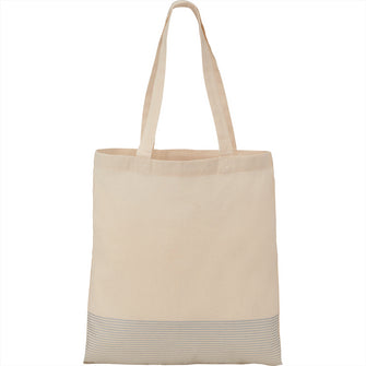 Personalise Silver Line Cotton Convention Tote with Logo | Eco Gifts