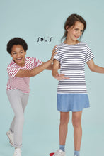 Custom Miles Kids' Round Neck Striped T-shirt with Logo