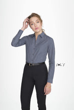 Personalise Barnet Women's Long Sleeve Heather Poplin Shirt - Custom Eco Friendly Gifts Online