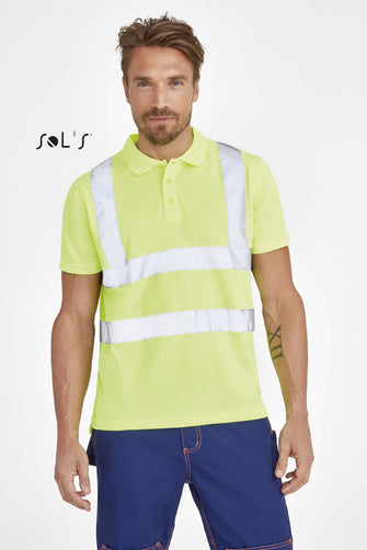 Custom Signal Pro Polo Shirt With High Visibility Strips with Logo
