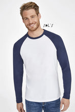Custom Funky Lsl Men's Two-colour T-shirt With Long Raglan Sleeves with Logo