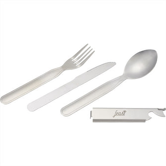 Personalise 3 Piece Metal Cutlery to Go with Logo | Eco Gifts