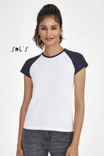 Custom Milky Women's Two Colour Raglan Sleeve T-shirt with Logo