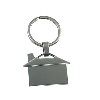 Personalise House Shaped Metal Keyring with Logo | Eco Gifts