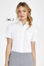 Custom Energy Short Sleeve Poplin Women's Shirt with Logo