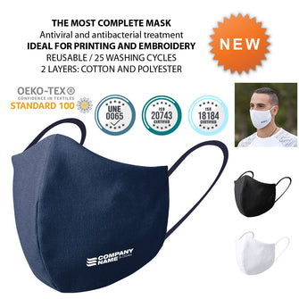 Custom Reusable Hygienic Mask Plexcom with Logo