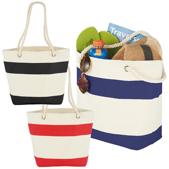 Personalise Capri Stripes Cotton Tote with Logo | Eco Gifts