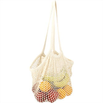 Personalise Riviera Cotton Mesh Market Bag w/ Zippered Pouch with Logo | Eco Gifts