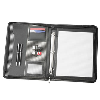 Personalise A4 Zippered Compendium with Removable 3 Ring Bind with Logo | Eco Gifts