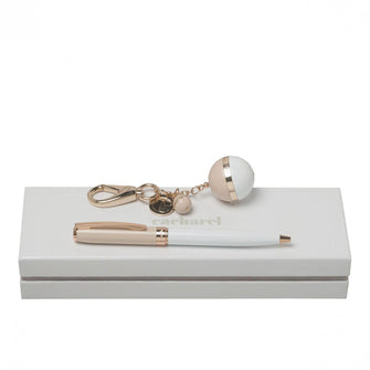 Personalise Set Bird Beige (ballpoint Pen & Key Ring) - Custom Eco Friendly Gifts Online