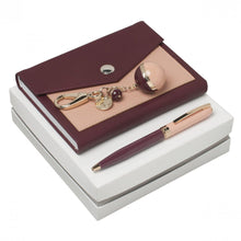Personalise Set Bird Bordeaux (ballpoint Pen, Note Pad A6 & Key Ring) - Custom Eco Friendly Gifts Online