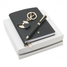 Personalise Set Beaubourg Black (ballpoint Pen, Note Pad A6 & Key Ring) - Custom Eco Friendly Gifts Online