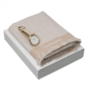 Personalise Set Cacharel Beige (watch & Scarve) - Custom Eco Friendly Gifts Online
