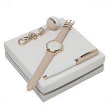 Personalise Set Cacharel Beige (ballpoint Pen, Key Ring & Watch) - Custom Eco Friendly Gifts Online