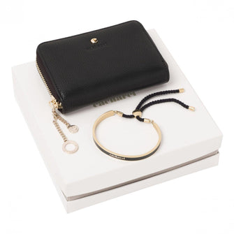 Personalise Set Cacharel Black (mini Wallet & Bracelet) - Custom Eco Friendly Gifts Online
