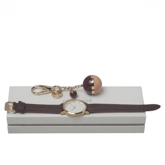 Personalise Set Cacharel Bordeaux (key Ring & Watch) - Custom Eco Friendly Gifts Online