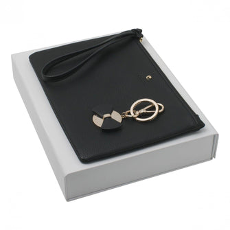 Personalise Set Beaubourg Black (key Ring & Clutch) - Custom Eco Friendly Gifts Online