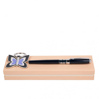 Personalise Set Cacharel Navy (rollerball Pen & Key Ring) - Custom Eco Friendly Gifts Online