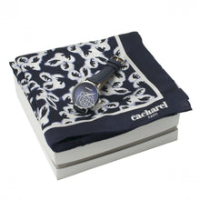 Personalise Set Hirondelle Navy (watch & Silk Scarf) - Custom Eco Friendly Gifts Online