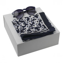 Personalise Set Hirondelle Navy (silk Scarf & Sunglasses) - Custom Eco Friendly Gifts Online