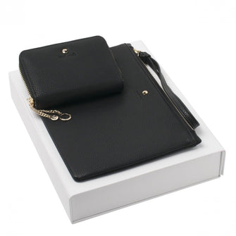 Personalise Set Beaubourg Black (mini Wallet & Clutch) - Custom Eco Friendly Gifts Online