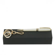 Personalise Set Essential Lady Off white (ballpoint Pen & Key Ring) - Custom Eco Friendly Gifts Online