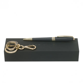 Personalise Set Essential Lady Dark Blue (ballpoint Pen & Key Ring) - Custom Eco Friendly Gifts Online