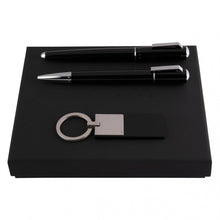 Personalise Set Pure Acrylic Black (ballpoint Pen, Rollerball Pen & Key Ring) - Custom Eco Friendly Gifts Online