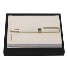 Personalise Set Essential Lady Off white (ballpoint Pen & Note Pad A6) - Custom Eco Friendly Gifts Online