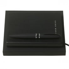 Personalise Set Stripe Soft Black (ballpoint Pen & Note Pad A6) - Custom Eco Friendly Gifts Online