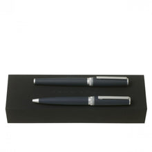 Personalise Set Gear Blue (ballpoint Pen & Fountain Pen) - Custom Eco Friendly Gifts Online