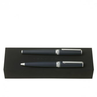 Personalise Set Gear Blue (ballpoint Pen & Fountain Pen) - Custom Eco Friendly Gifts Online