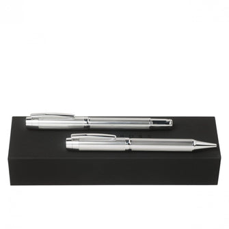 Personalise Set Bold Chrome (ballpoint Pen & Rollerball Pen) - Custom Eco Friendly Gifts Online