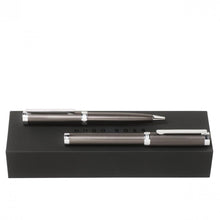 Personalise Set Column Dark Chrome (ballpoint Pen & Rollerball Pen) - Custom Eco Friendly Gifts Online
