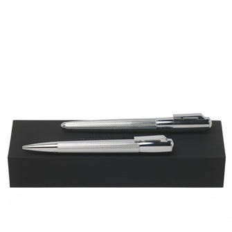 Personalise Set Pure Chrome (ballpoint Pen & Rollerball Pen) - Custom Eco Friendly Gifts Online