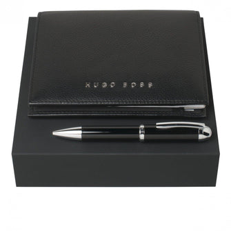Personalise Set Hugo Boss Black (ballpoint Pen & Folder A6) - Custom Eco Friendly Gifts Online
