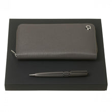 Personalise Set Hugo Boss Grey (ballpoint Pen & Long Zipped Folder) - Custom Eco Friendly Gifts Online