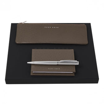 Personalise Set Hugo Boss (ballpoint Pen, Case & Notebook Cover) - Custom Eco Friendly Gifts Online