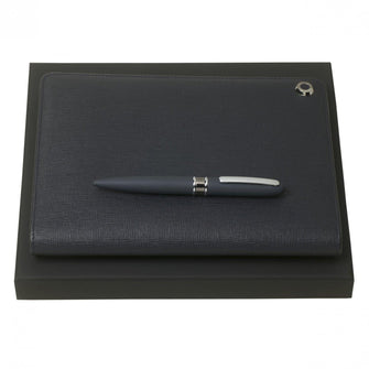 Personalise Set Hugo Boss Blue (ballpoint Pen & Folder A5) - Custom Eco Friendly Gifts Online