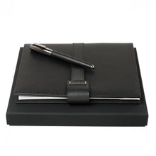 Personalise Set Pure Leather Black  (rollerball Pen & Folder A5) - Custom Eco Friendly Gifts Online