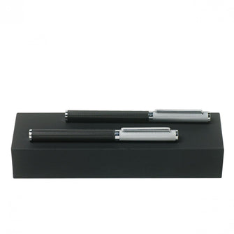 Personalise Set Reverse Silver (rollerball Pen & Fountain Pen) - Custom Eco Friendly Gifts Online