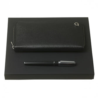 Personalise Set Hugo Boss (fountain Pen & Long Zipped Folder) - Custom Eco Friendly Gifts Online