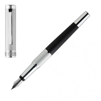 Personalise Fountain Pen Dual Chrome/ Black - Custom Eco Friendly Gifts Online