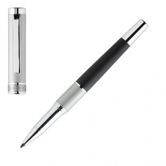 Personalise Rollerball Pen Dual Chrome/ Black - Custom Eco Friendly Gifts Online
