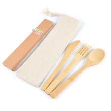 Miso Bamboo Cutlery Set & Straws in Calico Pouch