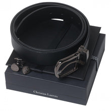 Personalise Set Double Black (cufflinks & Belt) - Custom Eco Friendly Gifts Online