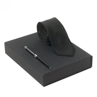 Personalise Set Christian Lacroix Black (ballpoint Pen & Silk Tie) - Custom Eco Friendly Gifts Online