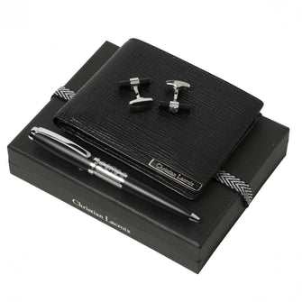 Personalise Set More Black (ballpoint Pen, Wallet & Cufflinks) - Custom Eco Friendly Gifts Online