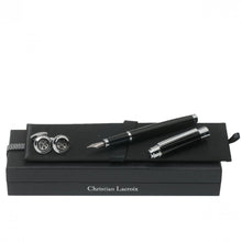 Personalise Set Christian Lacroix Black (fountain Pen & Cufflinks) - Custom Eco Friendly Gifts Online