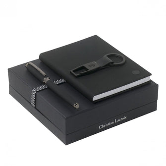 Personalise Set Christian Lacroix Black (rollerball Pen, Note Pad A6 & Key Ring) - Custom Eco Friendly Gifts Online